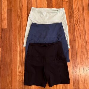 ZELLA EUC Women's Biker Shorts SET of 3 Small Medium black blue mint 6.5” inseam